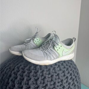 Nike Light Gray and Mint Green Running Shoes